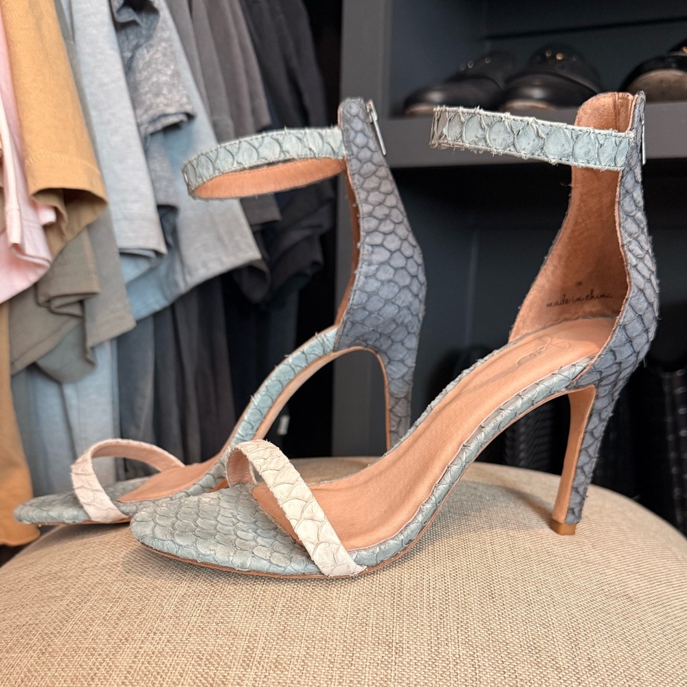 Joie Genuine Python Snakeskin Ankle Strap Stilett… - image 5